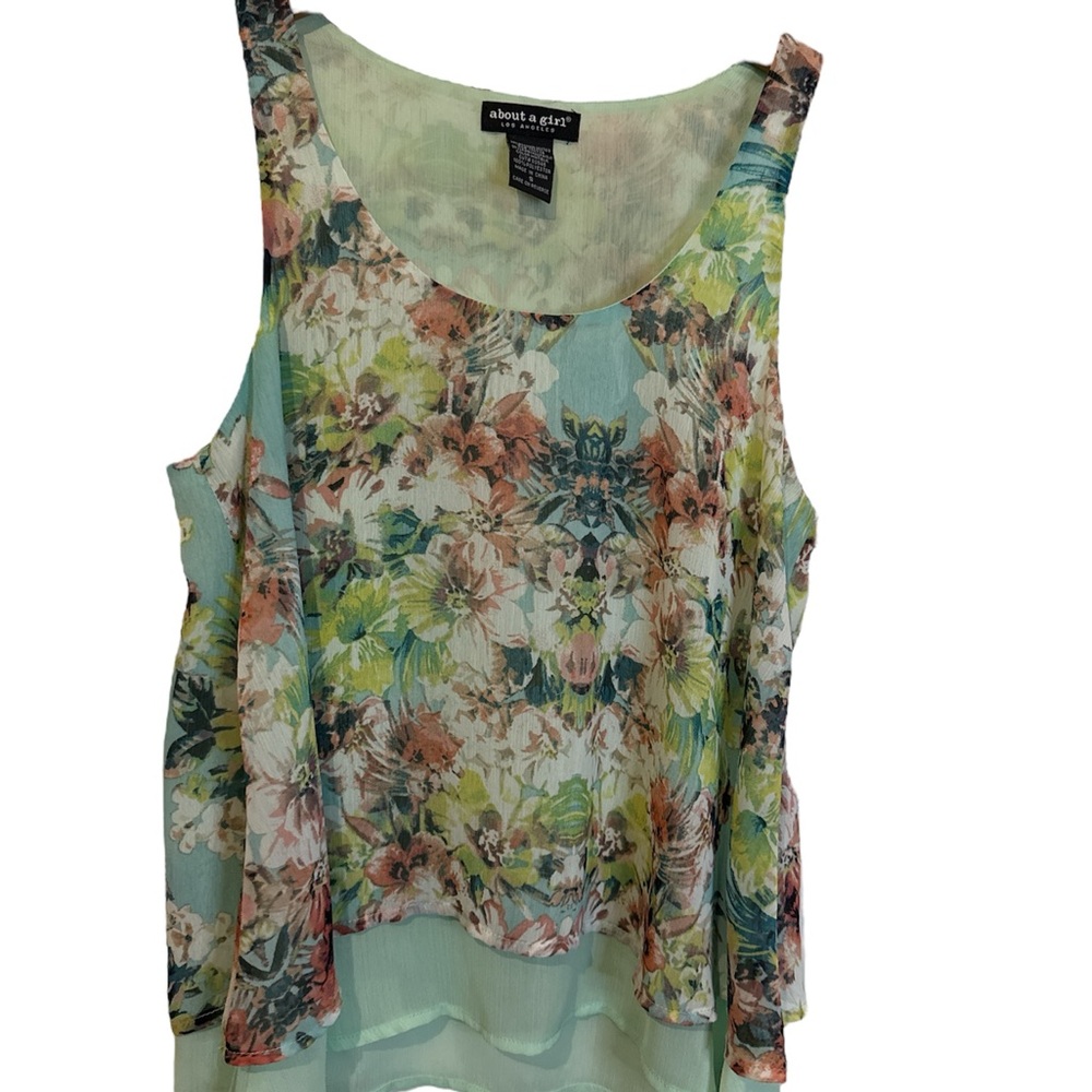 About A Girl Green Sleeveless Tank Top